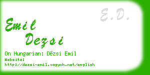 emil dezsi business card